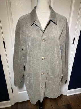 Milano Uomo Gray Corduroy Shirt Jacket with Button Front Made In Ukraine Sz M‎